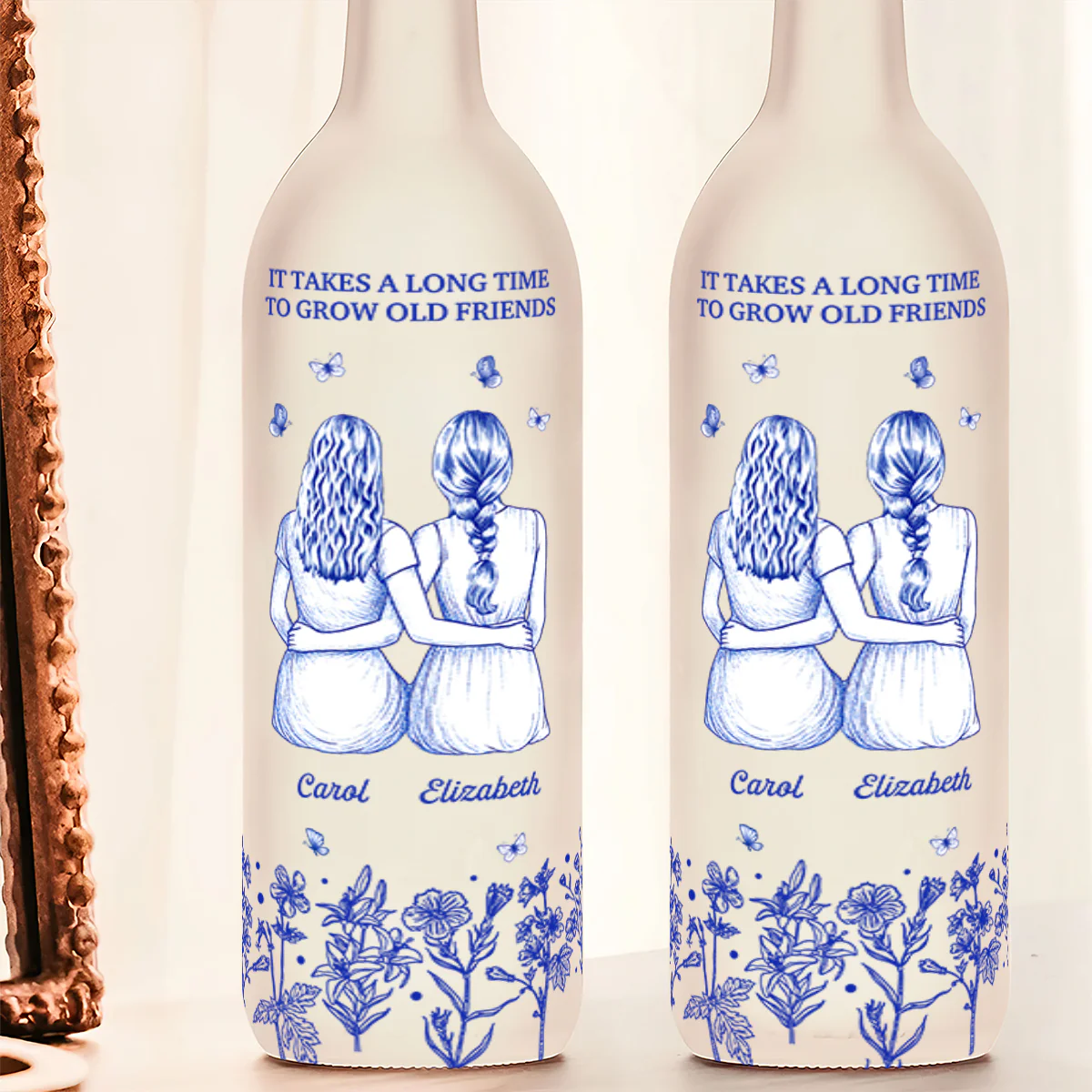 It Takes A Long Time To Grow Old Friends - Personalized Bottle Lamp - Image 5