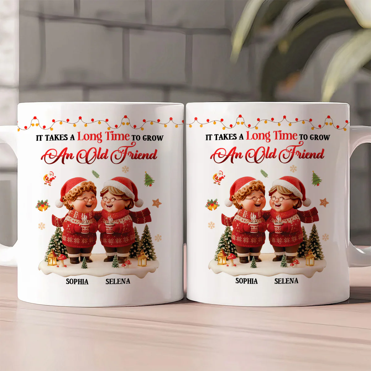 It Takes A Long Time To Grow  An Old Friend - Personalized Ceramic Coffee Mug - Image 2