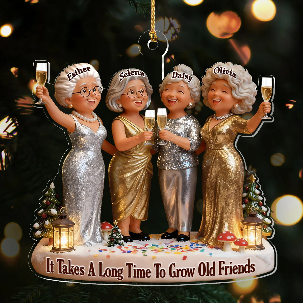 It Takes A Long Time To Grow Old Friends  - Personalized 1-Layer Acrylic Ornament