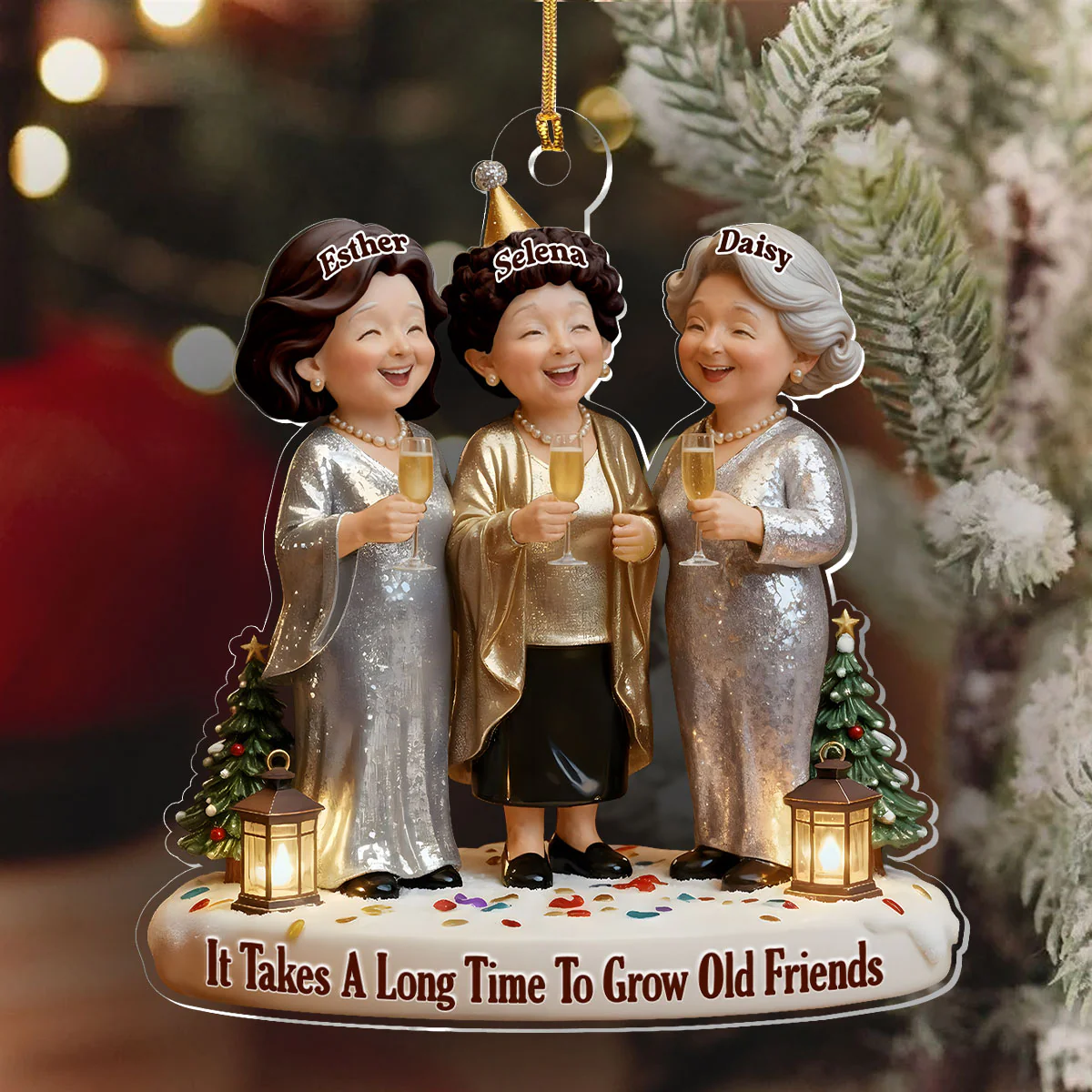 It Takes A Long Time To Grow Old Friends  - Personalized 1-Layer Acrylic Ornament - Image 6