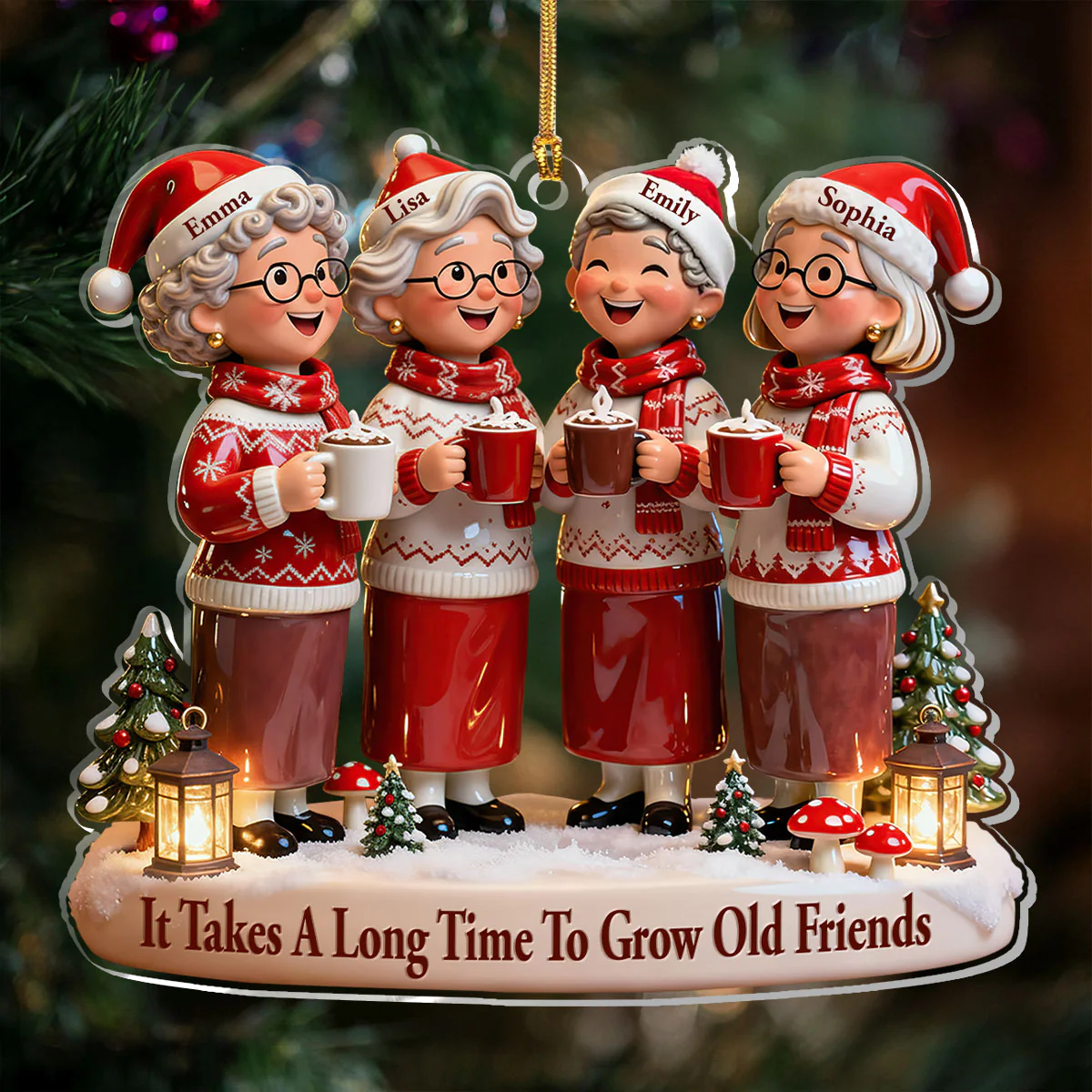 It Takes A Long Time To Grow Old Friends - Personalized 1-Layer Acrylic Ornament