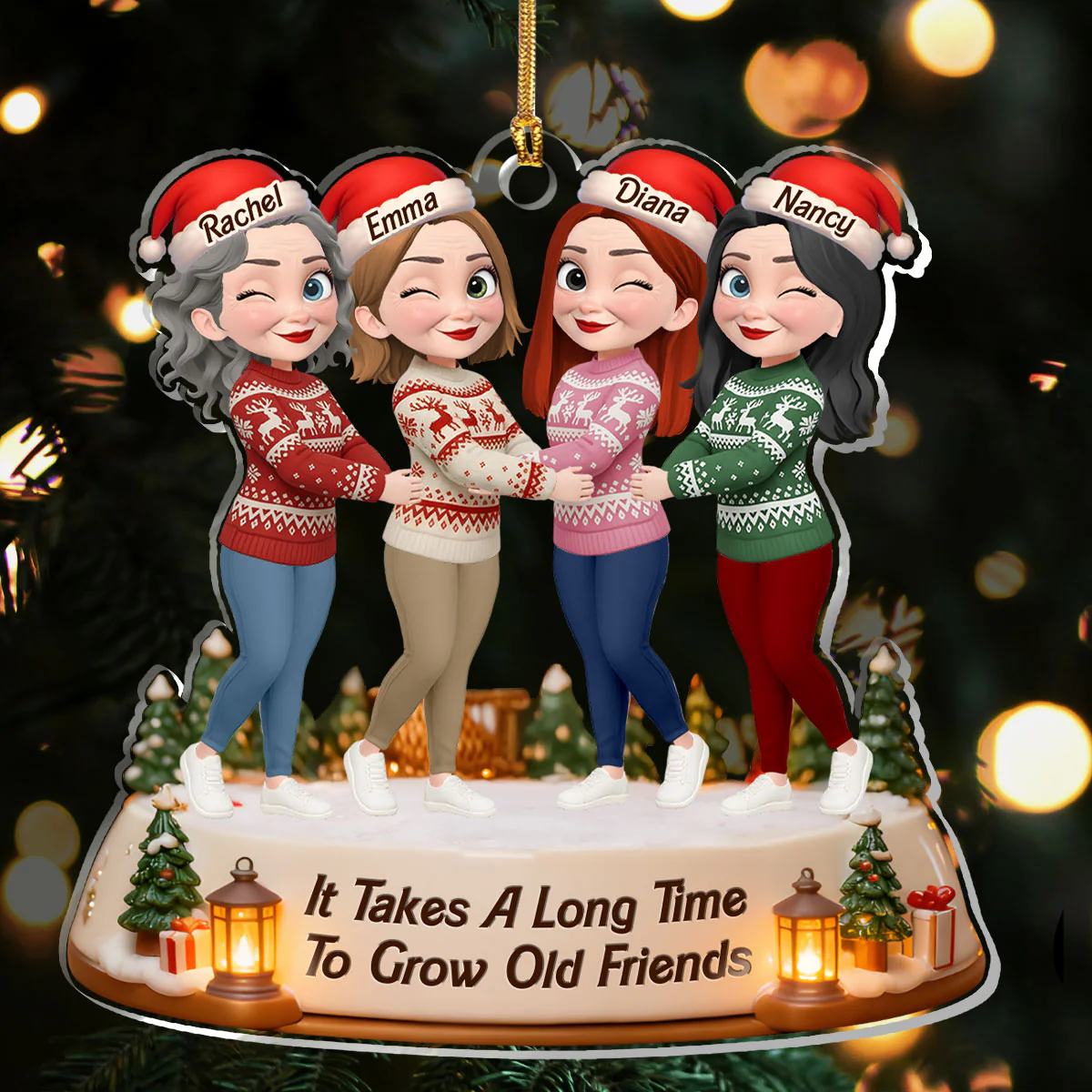 It Takes A Long Time To Grow Old Friends - Personalized 1-Layer Acrylic Ornament
