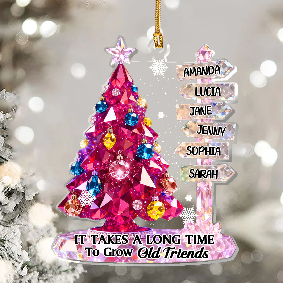 It Takes A Long Time To Grow Old Friends - Personalized 1-Layer Acrylic Ornament - Image 5