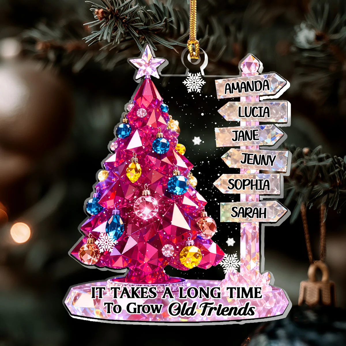It Takes A Long Time To Grow Old Friends - Personalized 1-Layer Acrylic Ornament - Image 6