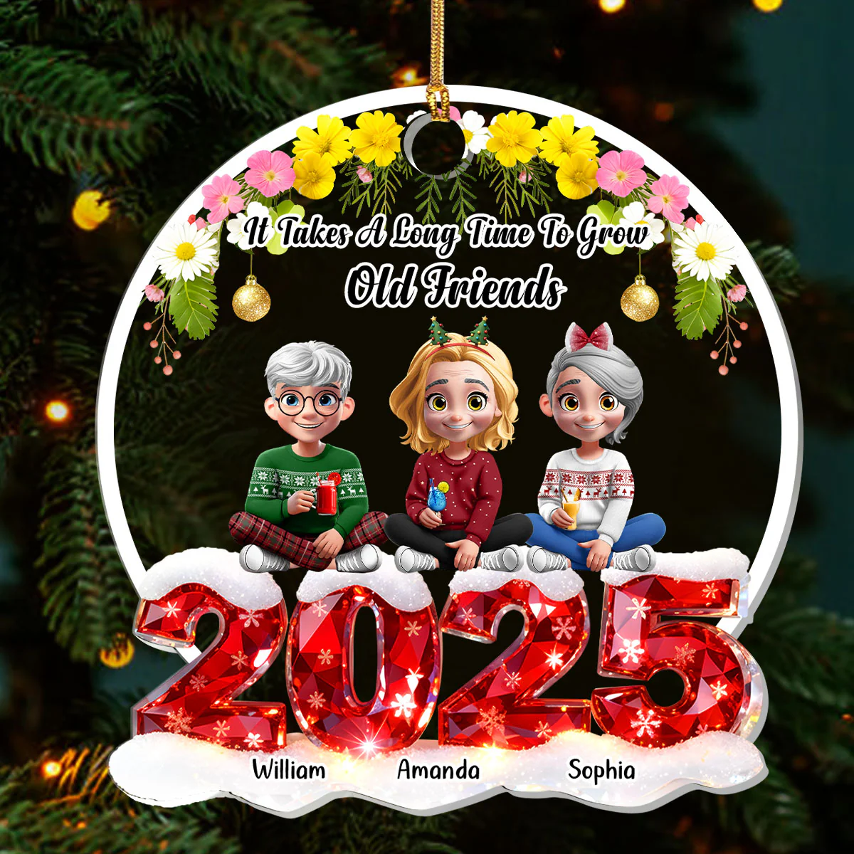 It Takes A Long Time To Grow Old Friends - Personalized 1-Layer Acrylic Ornament