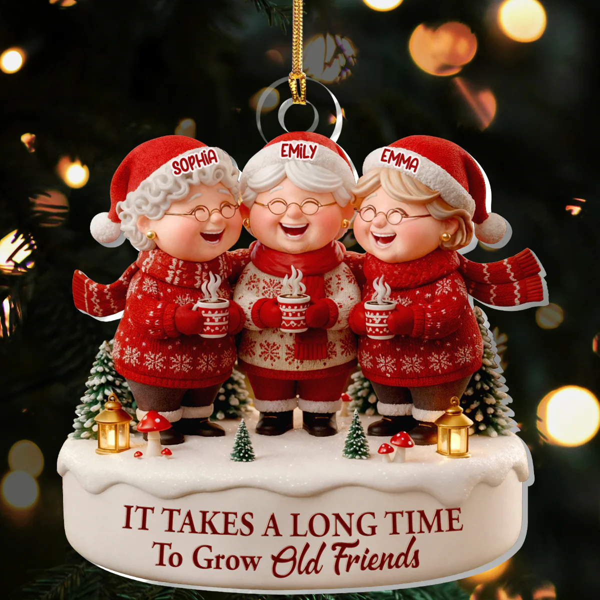 It Takes A Long Time To Grow Old Friends - Personalized 1-Layer Acrylic Ornament
