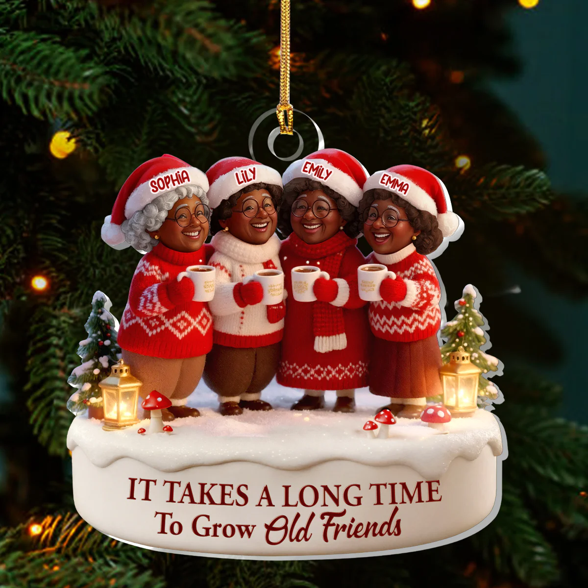 It Takes A Long Time To Grow Old Friends  - Personalized 1-Layer Acrylic Ornament - Image 3