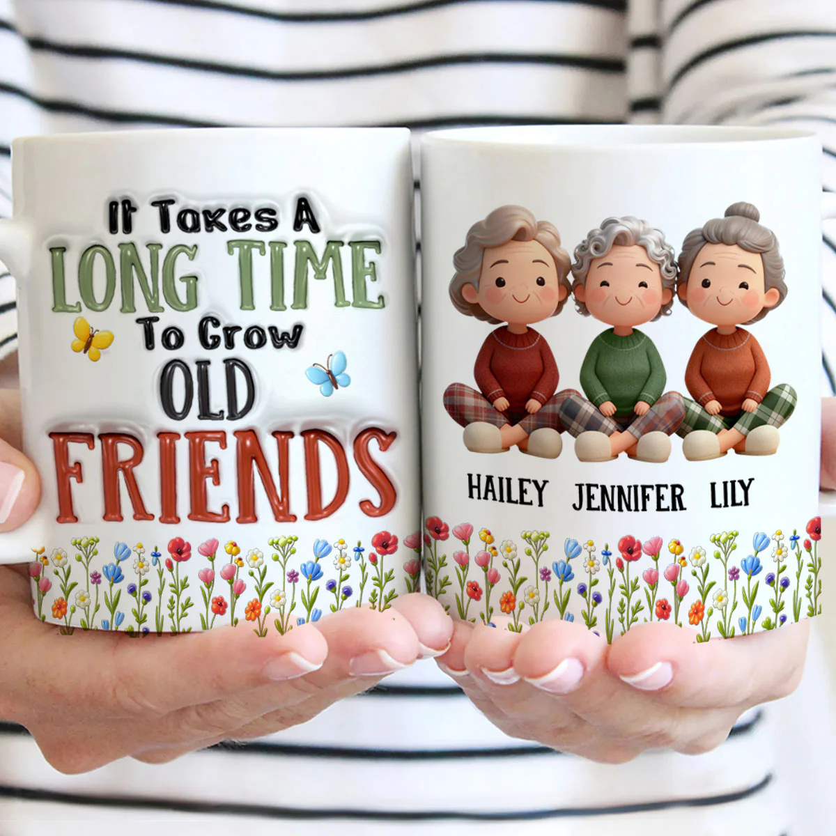 It Takes A Long Time To Grow Old Friends - Personalized Ceramic Coffee Mug