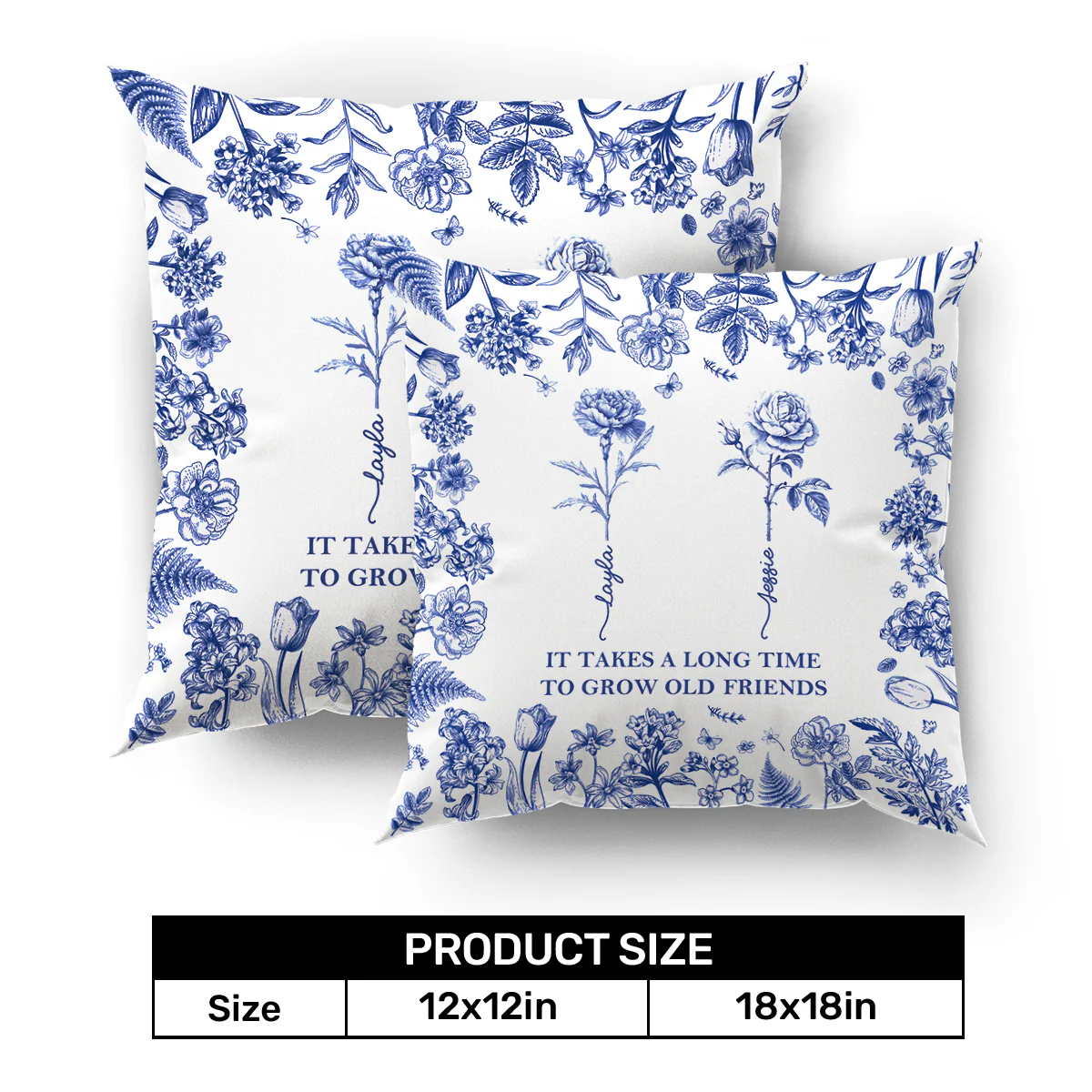 It Takes A Long Time To Grow Old
Friends Toile De Jouy - Personalized Crystal Velvet Pillow - Image 8