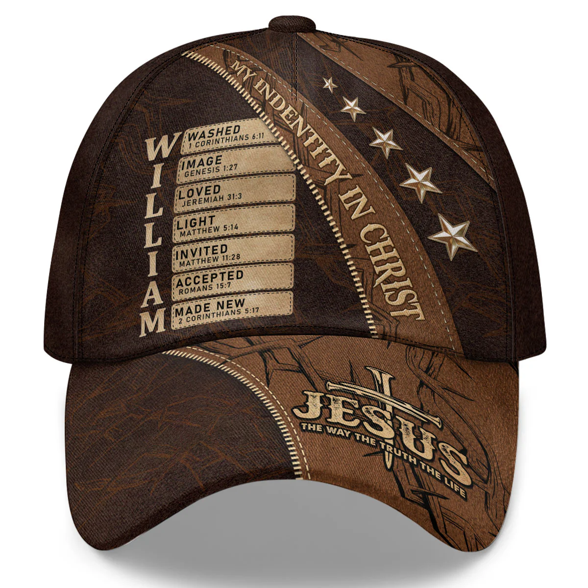 Jesus The Way The Truth The Life - Personalized Classic Cap - Image 2