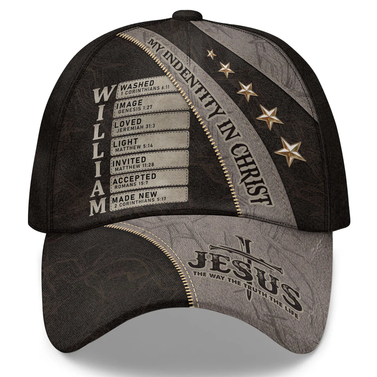 Jesus The Way The Truth The Life - Personalized Classic Cap - Image 3
