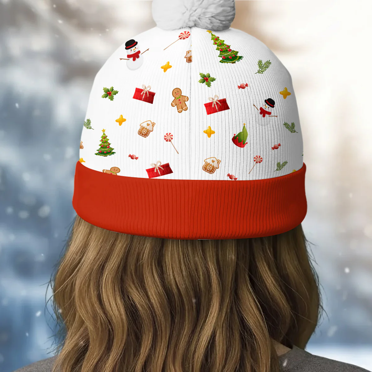 Joyful Kid's Name - Personalized Bobble Beanie Hat - Image 4