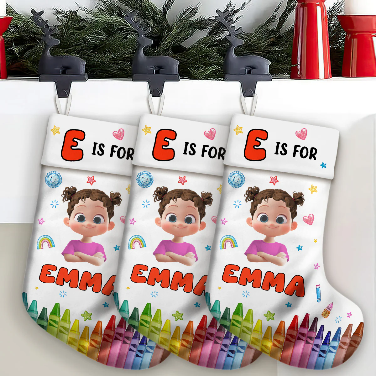Joyful Kid's Name - Personalized Christmas Stocking - Image 4