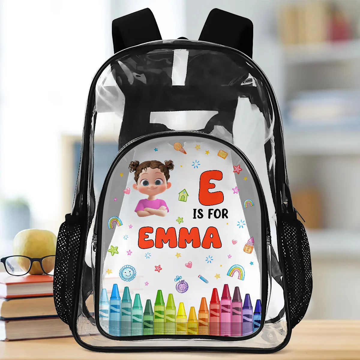 Joyful Kid's Name - Personalized Clear Backpack