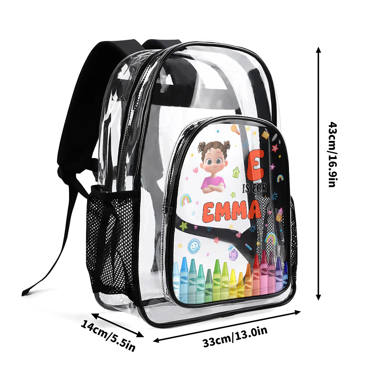 Joyful Kid's Name - Personalized Clear Backpack - Image 7