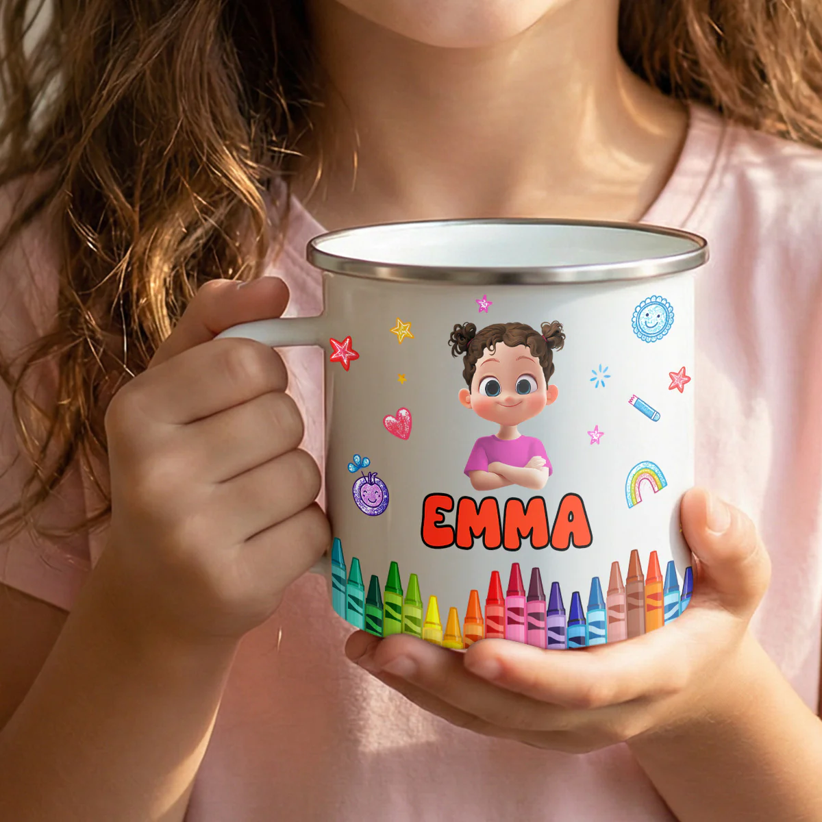 Joyful Kid's Name - Personalized Enamel Mug - Image 5