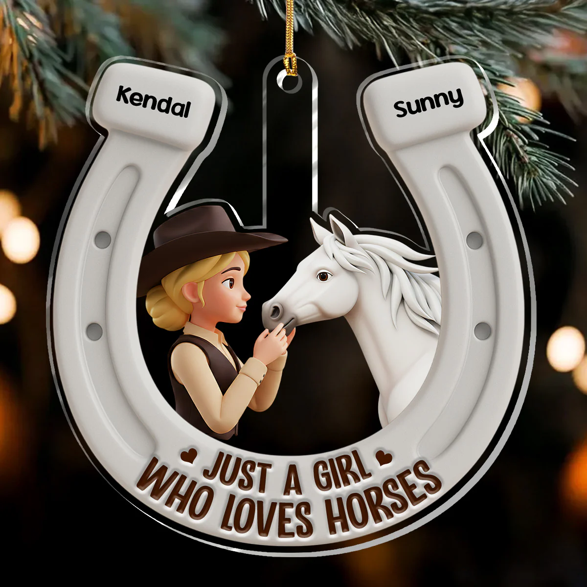 Just A Girl Who Love Horses - Personalized 1-Layer Acrylic Ornament