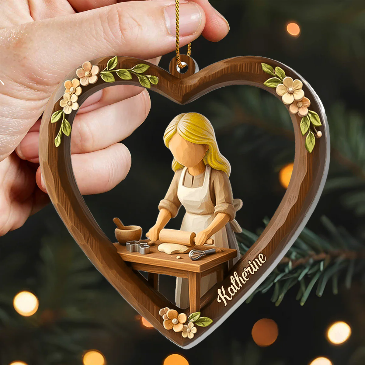 Just A Girl Who Loves Baking 2 - Personalized 1-Layer Acrylic Ornament - Image 3