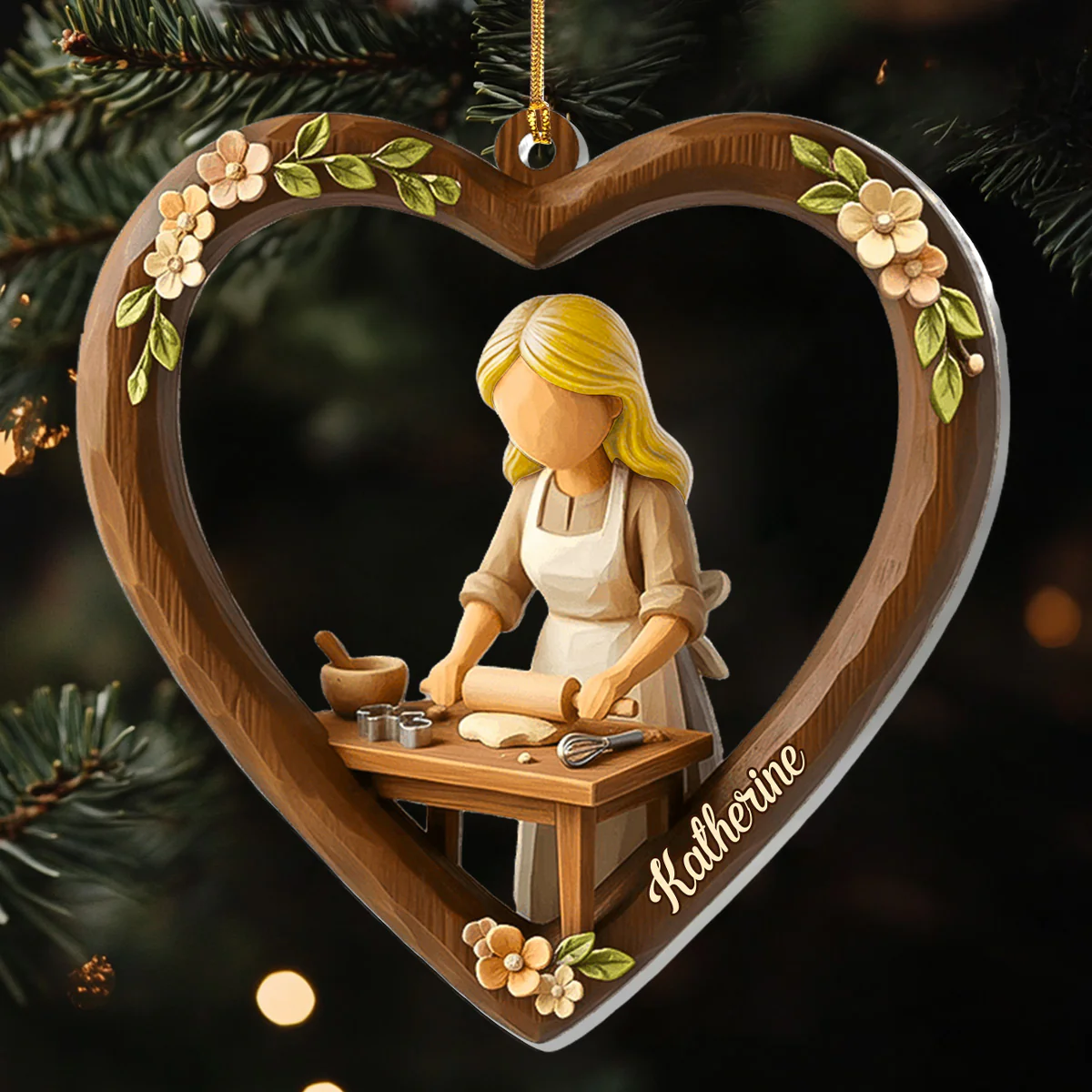 Just A Girl Who Loves Baking 2 - Personalized 1-Layer Acrylic Ornament - Image 5