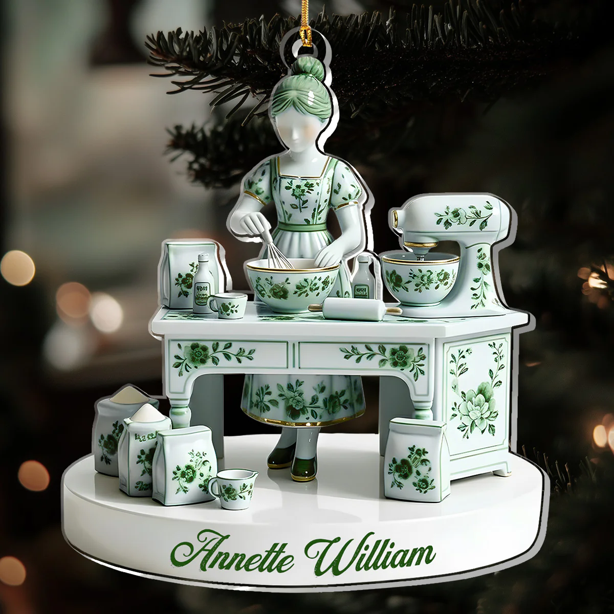 Just A Girl Who Loves Baking - Personalized 1-Layer Acrylic Ornament - Image 2