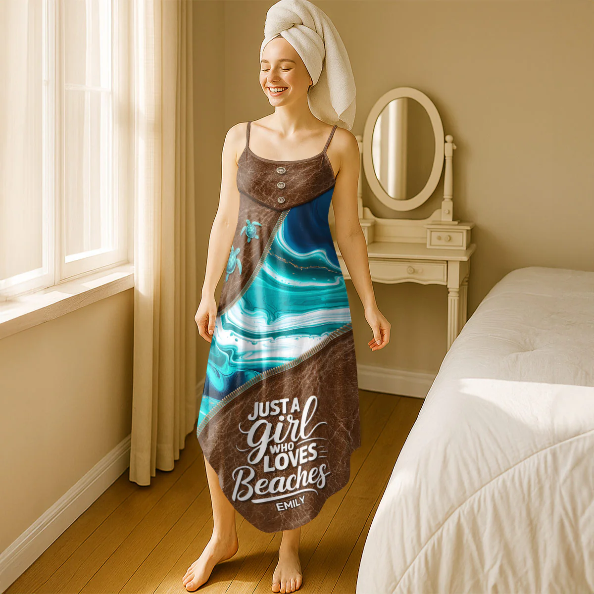 Just A Girl Who Loves Beaches - Personalized Maxi Dress - Image 3