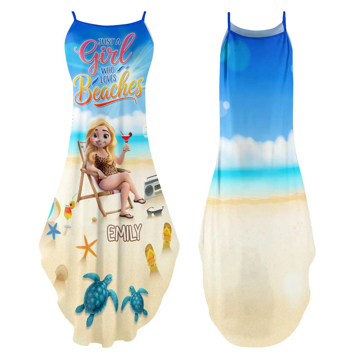 Just A Girl Who Loves Beaches - Personalized Maxi Dress - Image 2