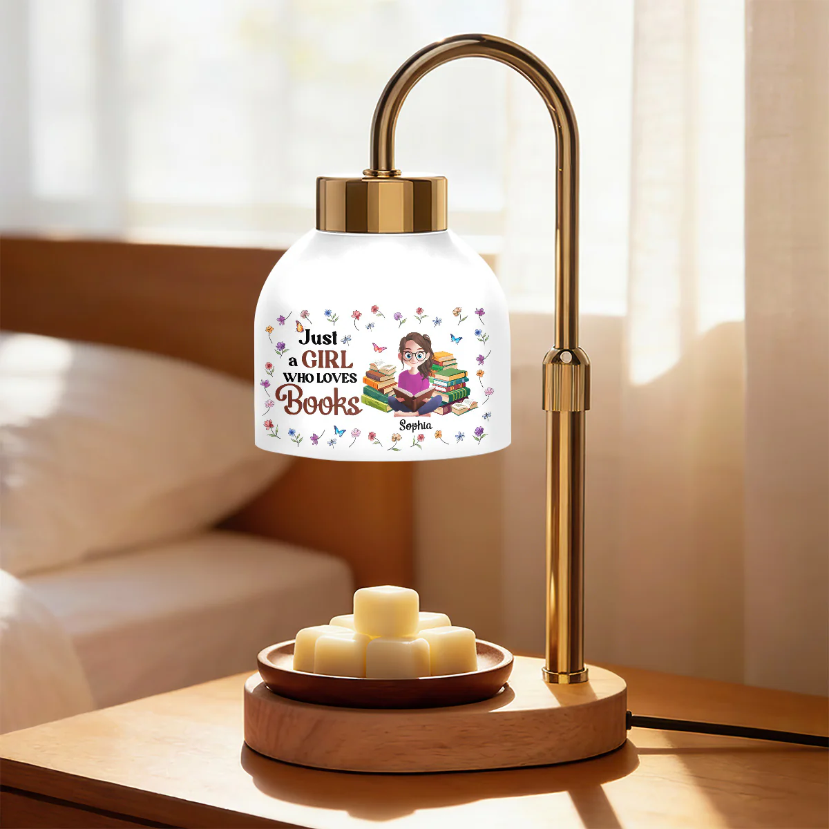 Just A Girl Who Loves Books - Personalized Candle Warmer Lamp - Image 4