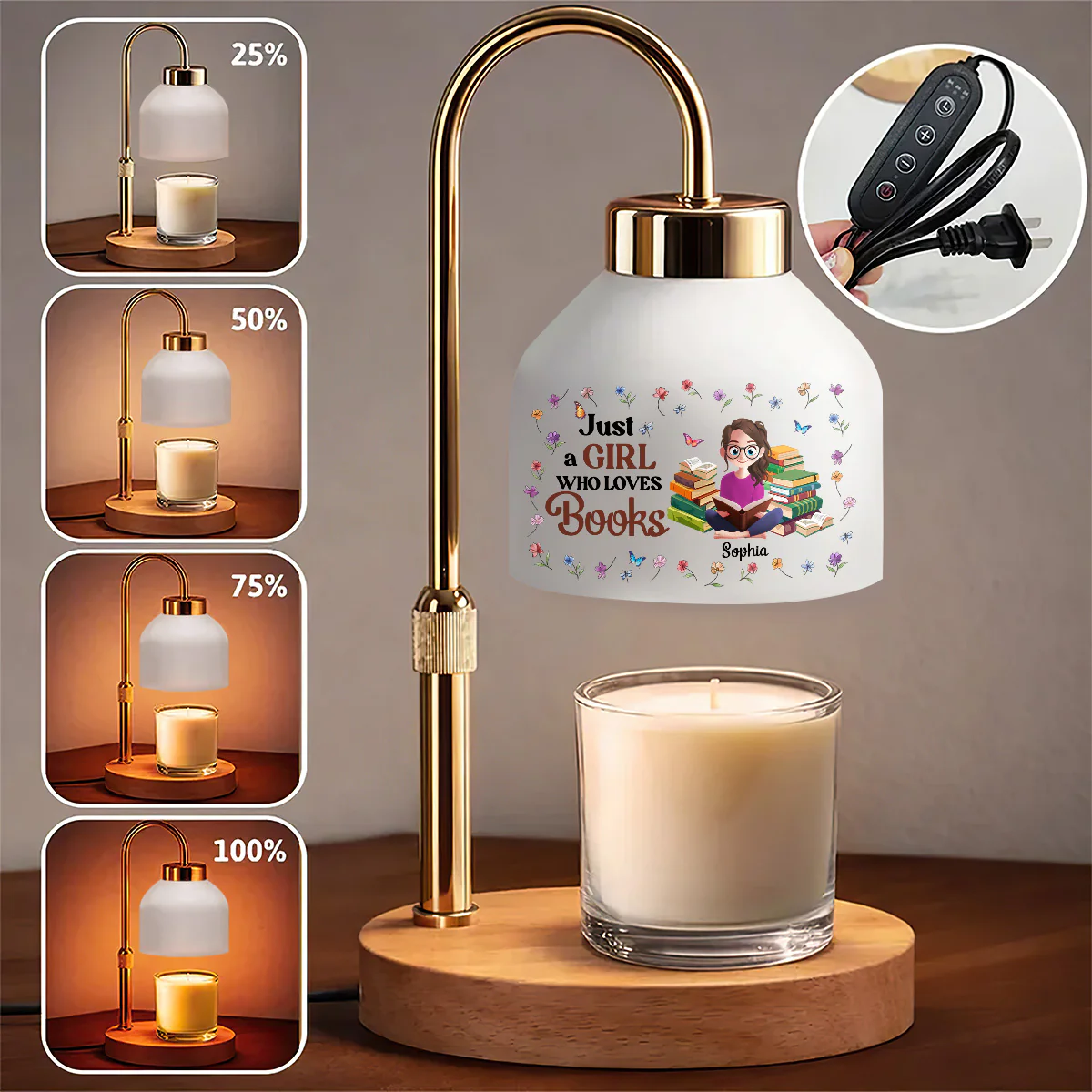 Just A Girl Who Loves Books - Personalized Candle Warmer Lamp - Image 6