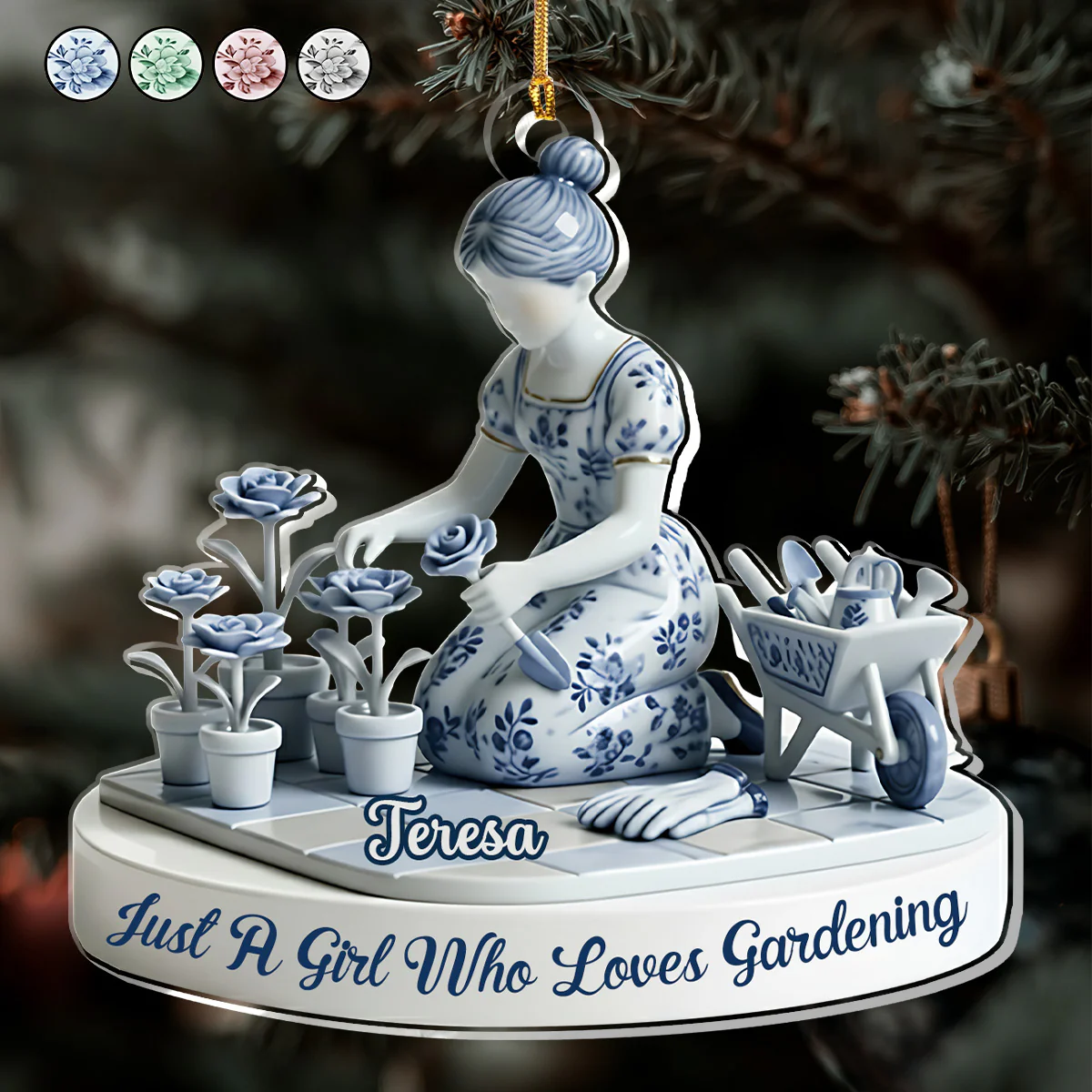 Just A Girl Who Loves Gardening - Personalized 1-Layer Acrylic Ornament