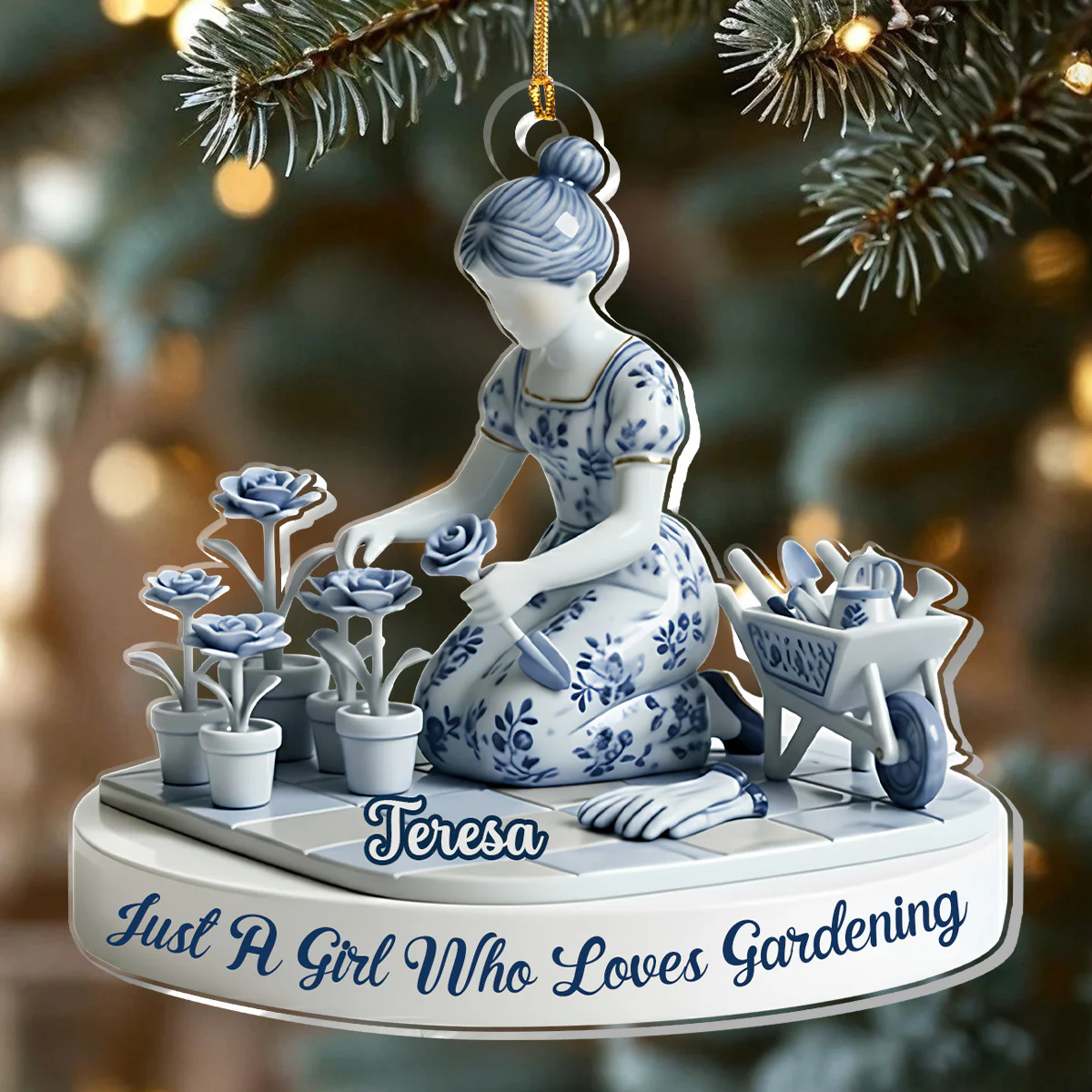 Just A Girl Who Loves Gardening - Personalized 1-Layer Acrylic Ornament - Image 6