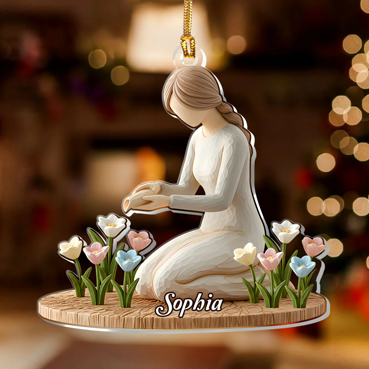 Just a Girl Who Loves Gardening - Personalized 1-Layer Acrylic Ornament - Image 2