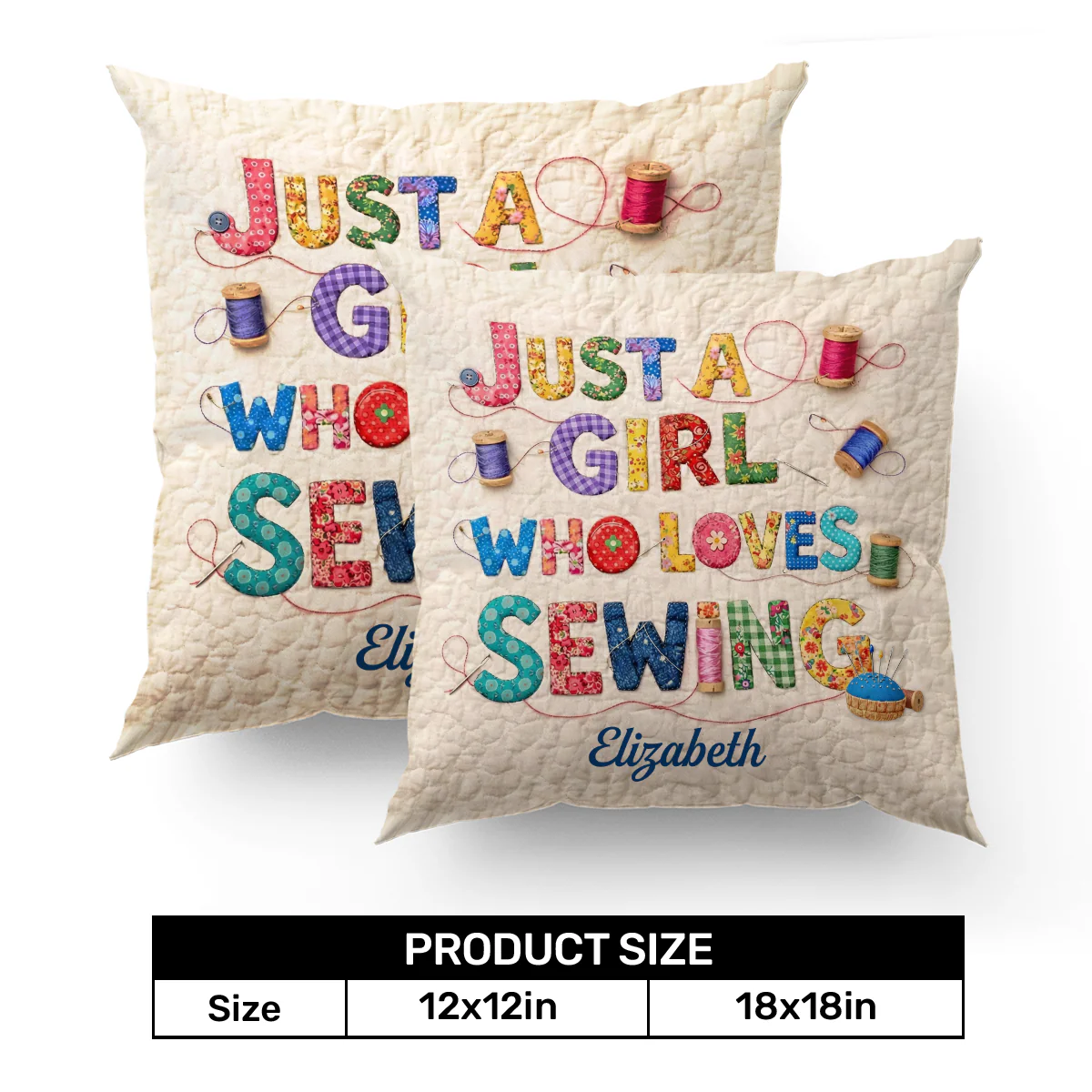 Just A Girl Who Loves Sewing - Personalized Crystal Velvet Pillow - Image 4