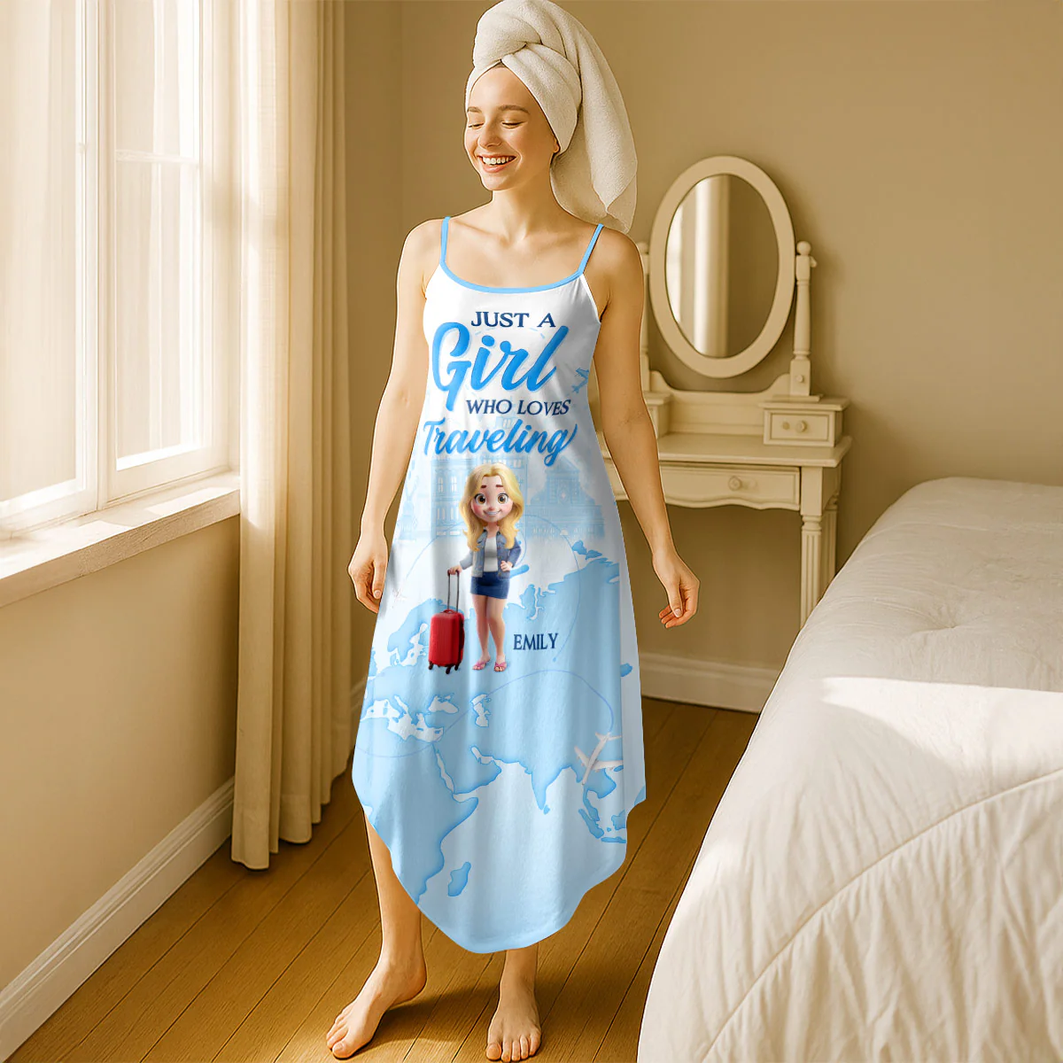 Just A Girl Who Loves Traveling - Personalized Maxi Dress - Image 3