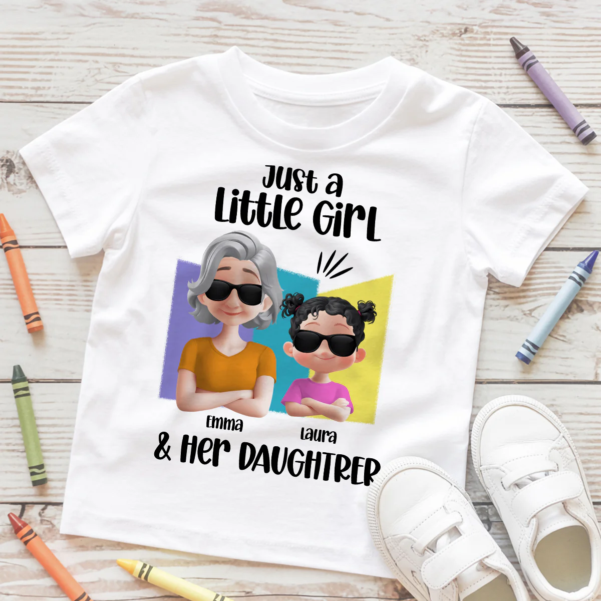 Just A Little Girl & Her Grandma - Personalized Kid T-Shirt - Image 2