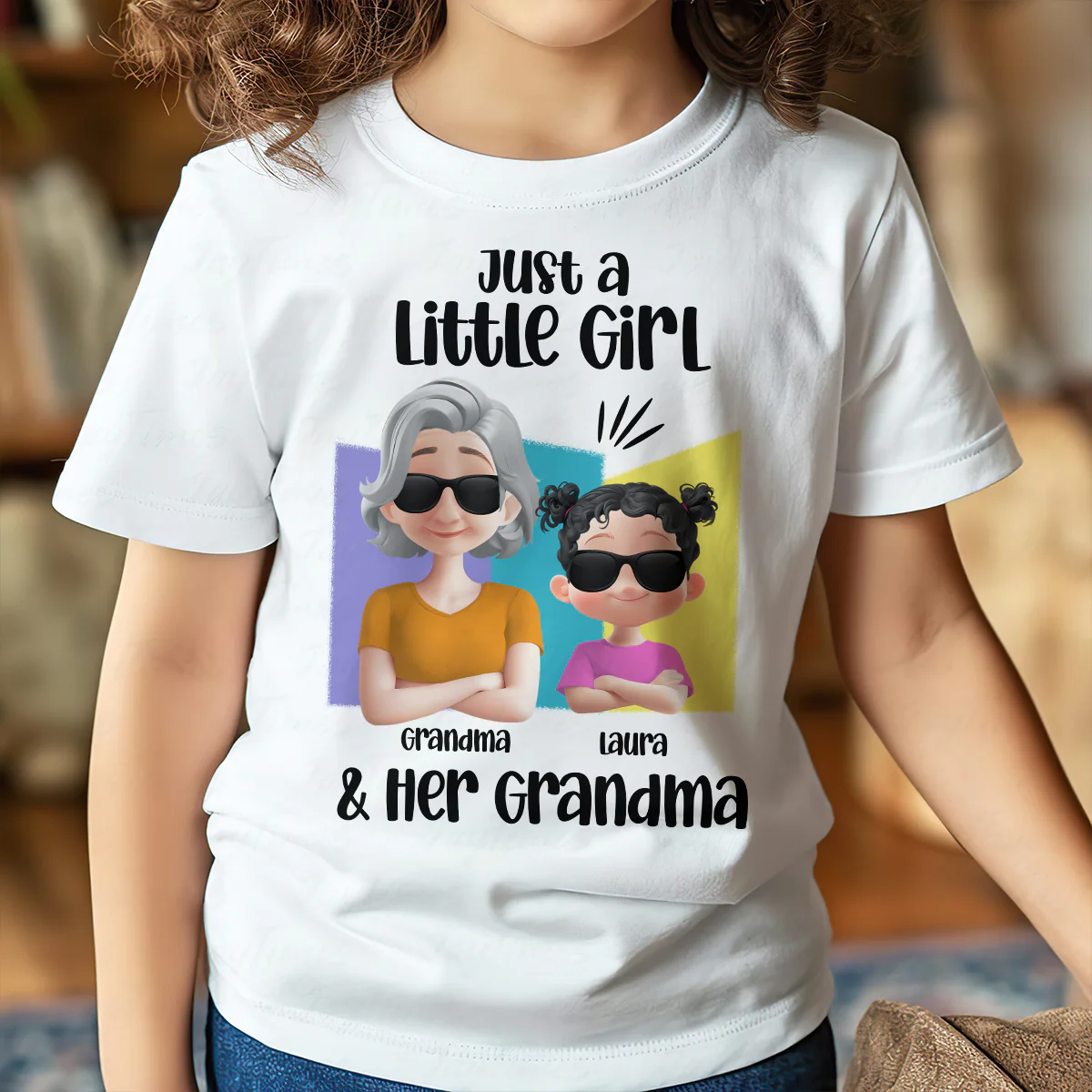 Just A Little Girl & Her Grandma - Personalized Kid T-Shirt - Image 4