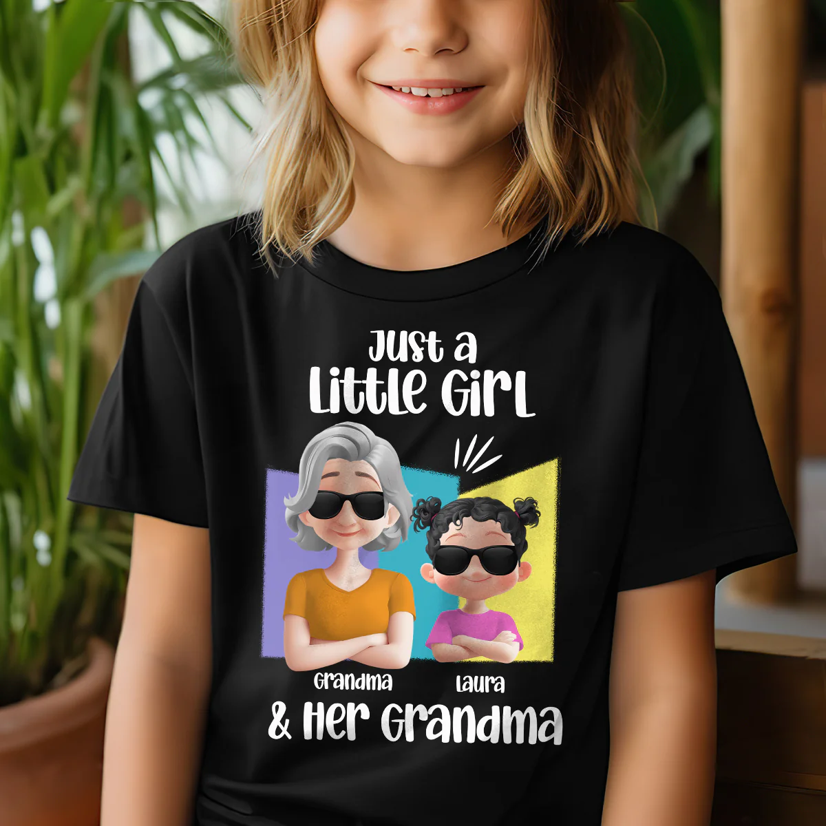 Just A Little Girl & Her Grandma - Personalized Kid T-Shirt - Image 5