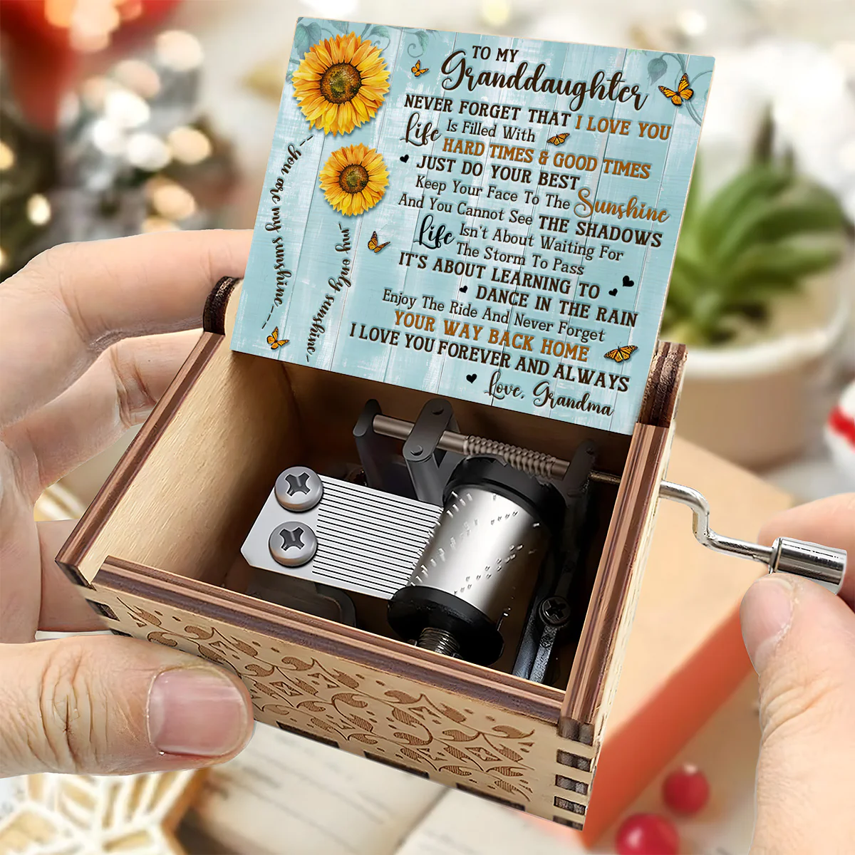Keep Your Face To The Sunshine And You Cannot See The Shadows - Personalized Music Box - Image 4