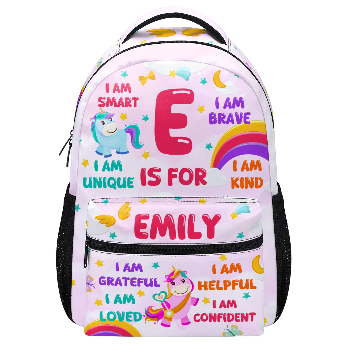 Kid Affirmations And Initial Name - Personalized Backpack