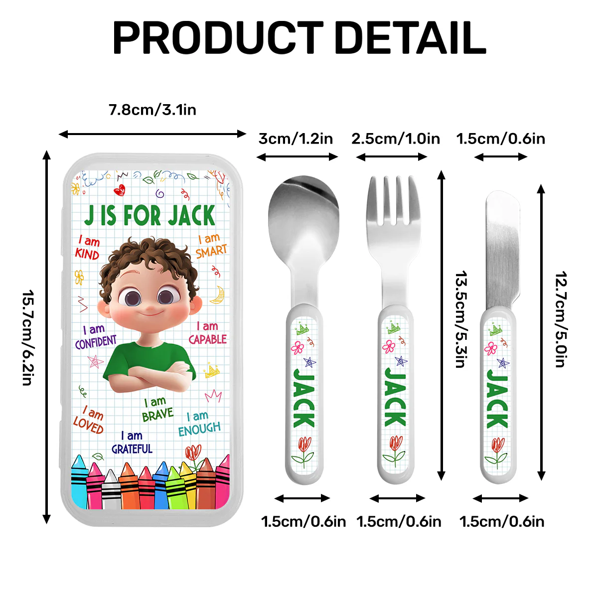 Kid Affirmations - Personalized Cutlery Set - Image 7