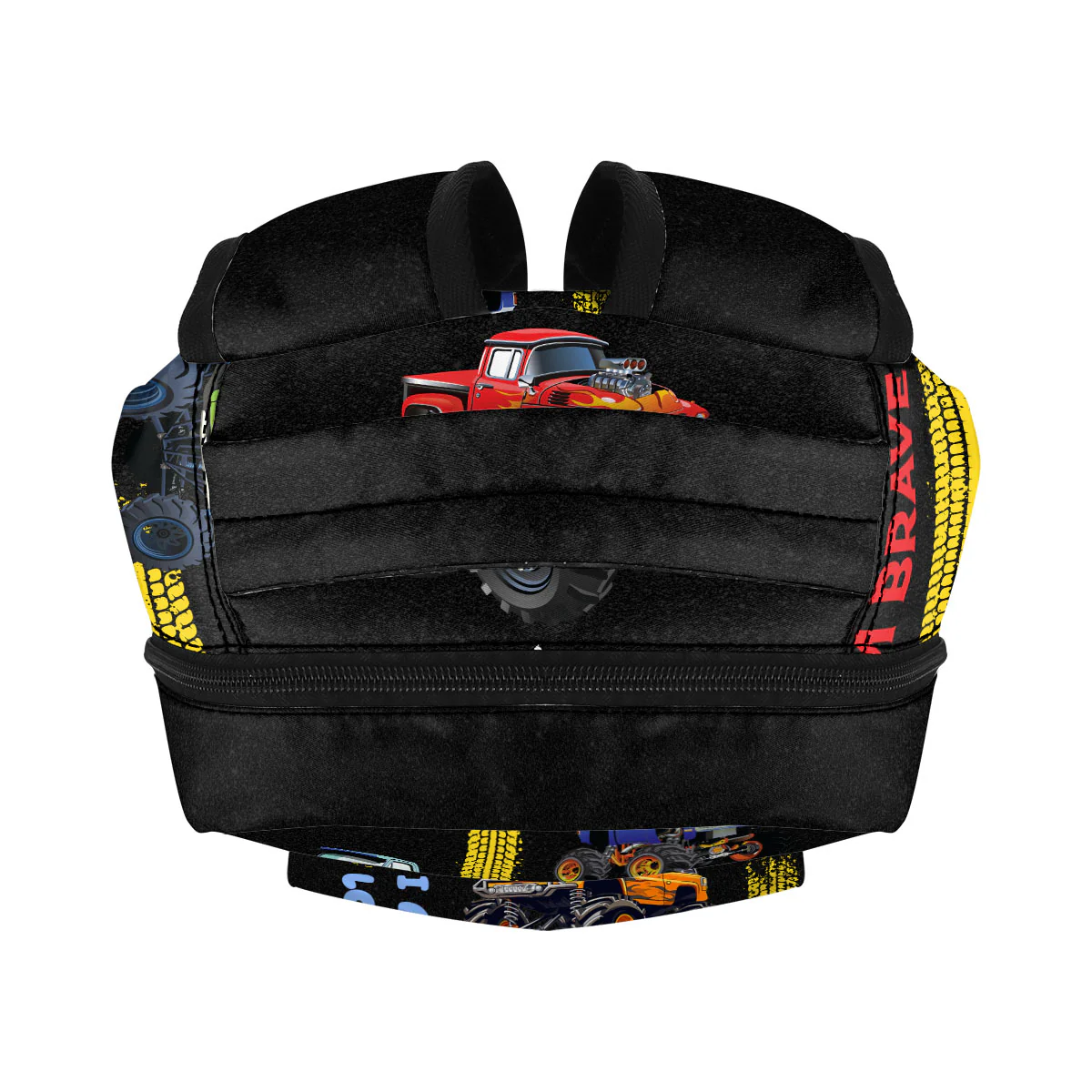Kid Affirmations With Monster Trucks Pattern - Personalized Backpack - Image 7