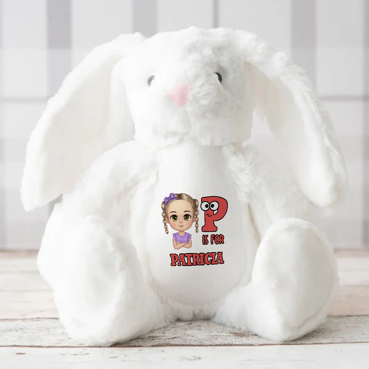 Kid's Name - Personalized Stuffed Bunny - Image 3