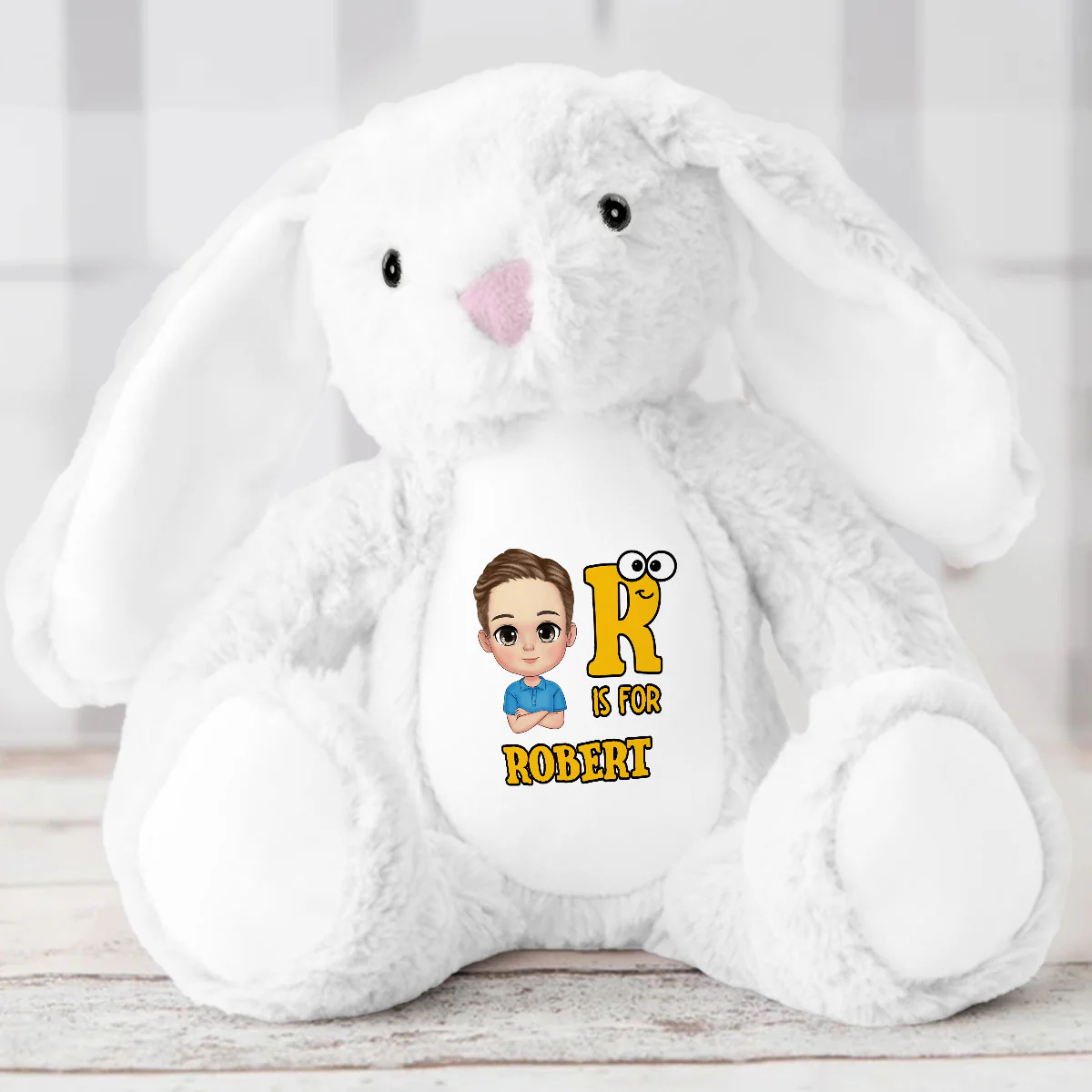 Kid's Name - Personalized Stuffed Bunny - Image 5