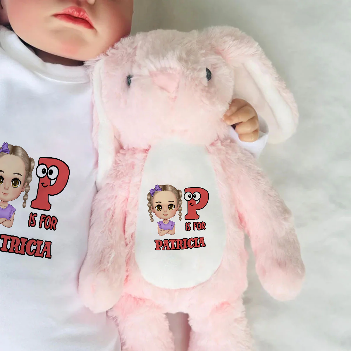 Kid's Name - Personalized Stuffed Bunny - Image 7