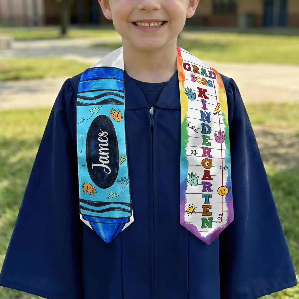 Kindergarten Class Of 2026 Boy Girl - Personalized Kid Graduation Stole