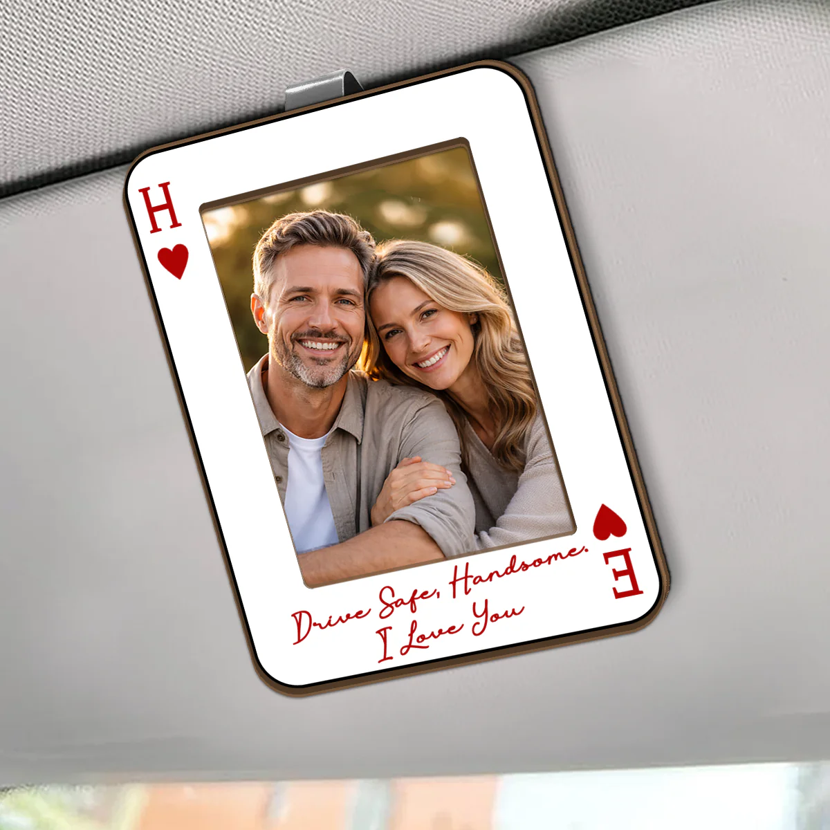 King & Queen Couple Custom Photo - Personalized Car Visor Clip - Image 2