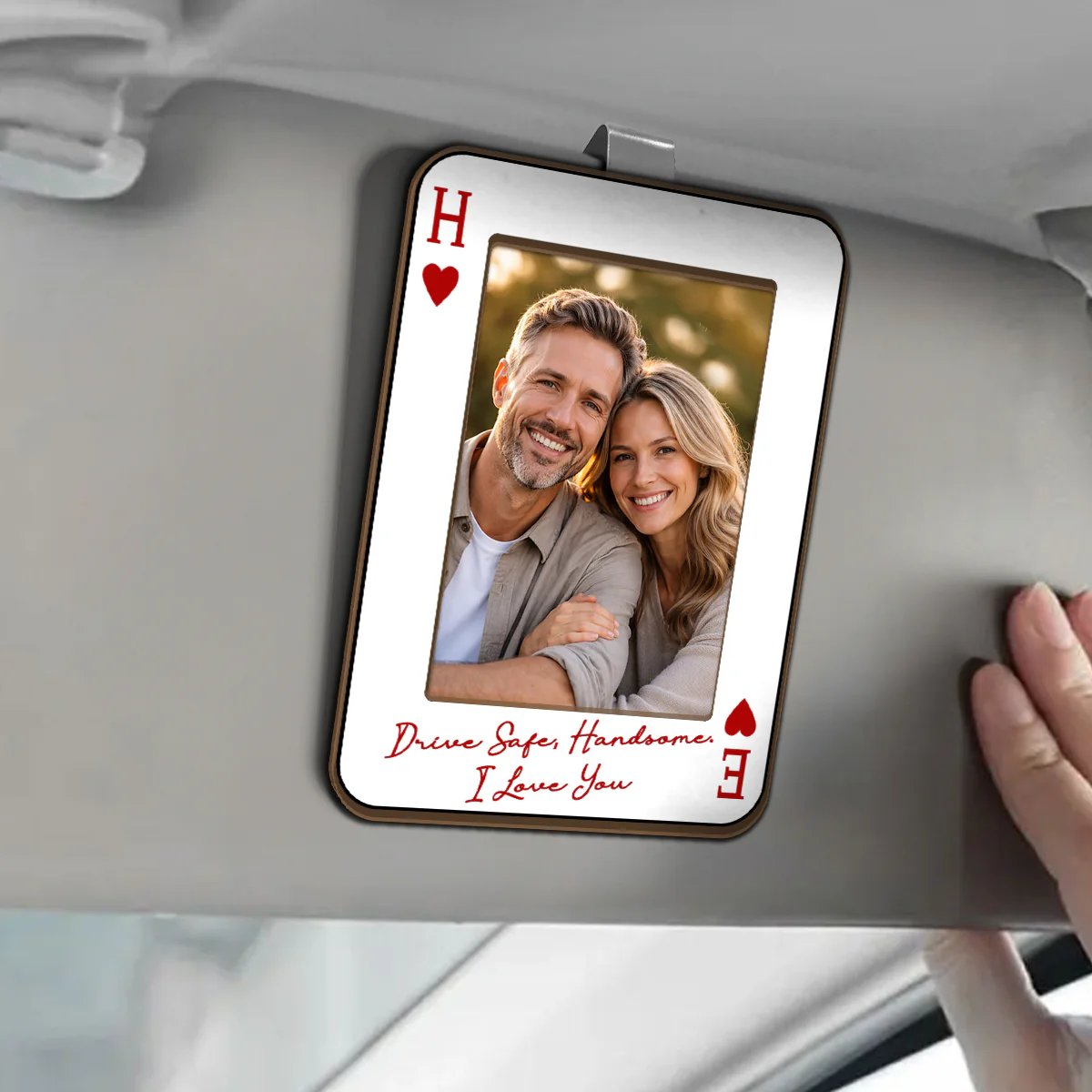 King & Queen Couple Custom Photo - Personalized Car Visor Clip - Image 3