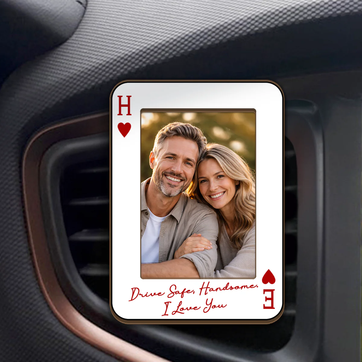 King & Queen Couple Custom Photo - Personalized Car Visor Clip - Image 4