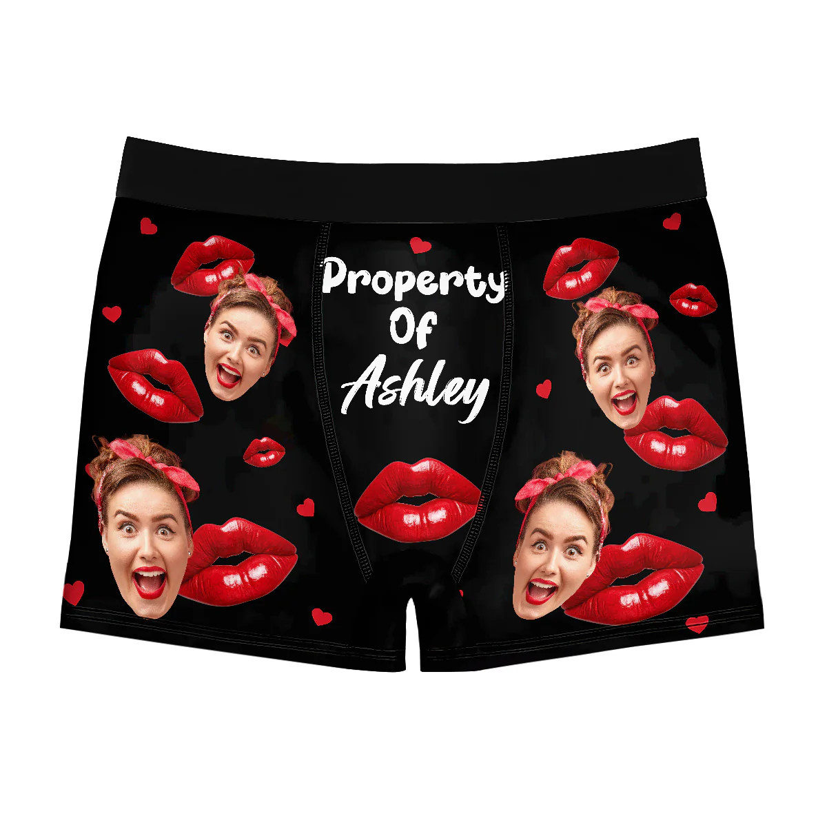 Kiss Lip Property of Wife - Personalized Men's Boxer Briefs - Image 4