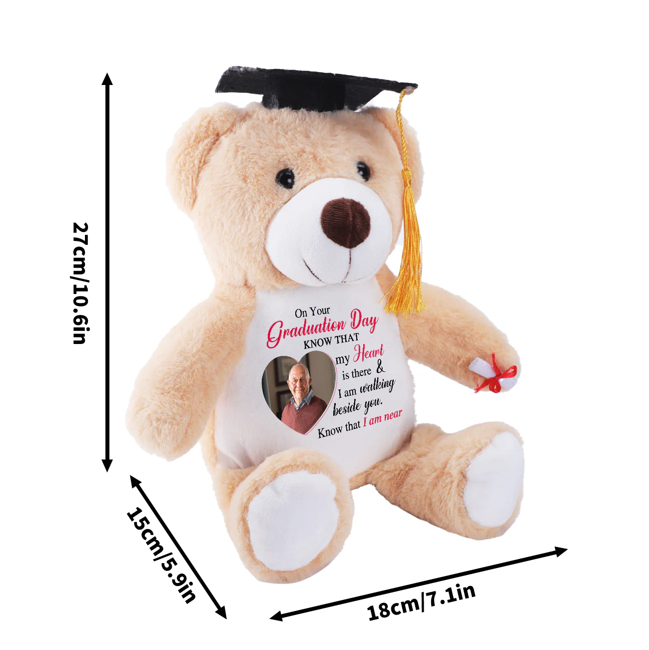 Know That I Am Near - Personalized Graduation Teddy Bear - Image 6