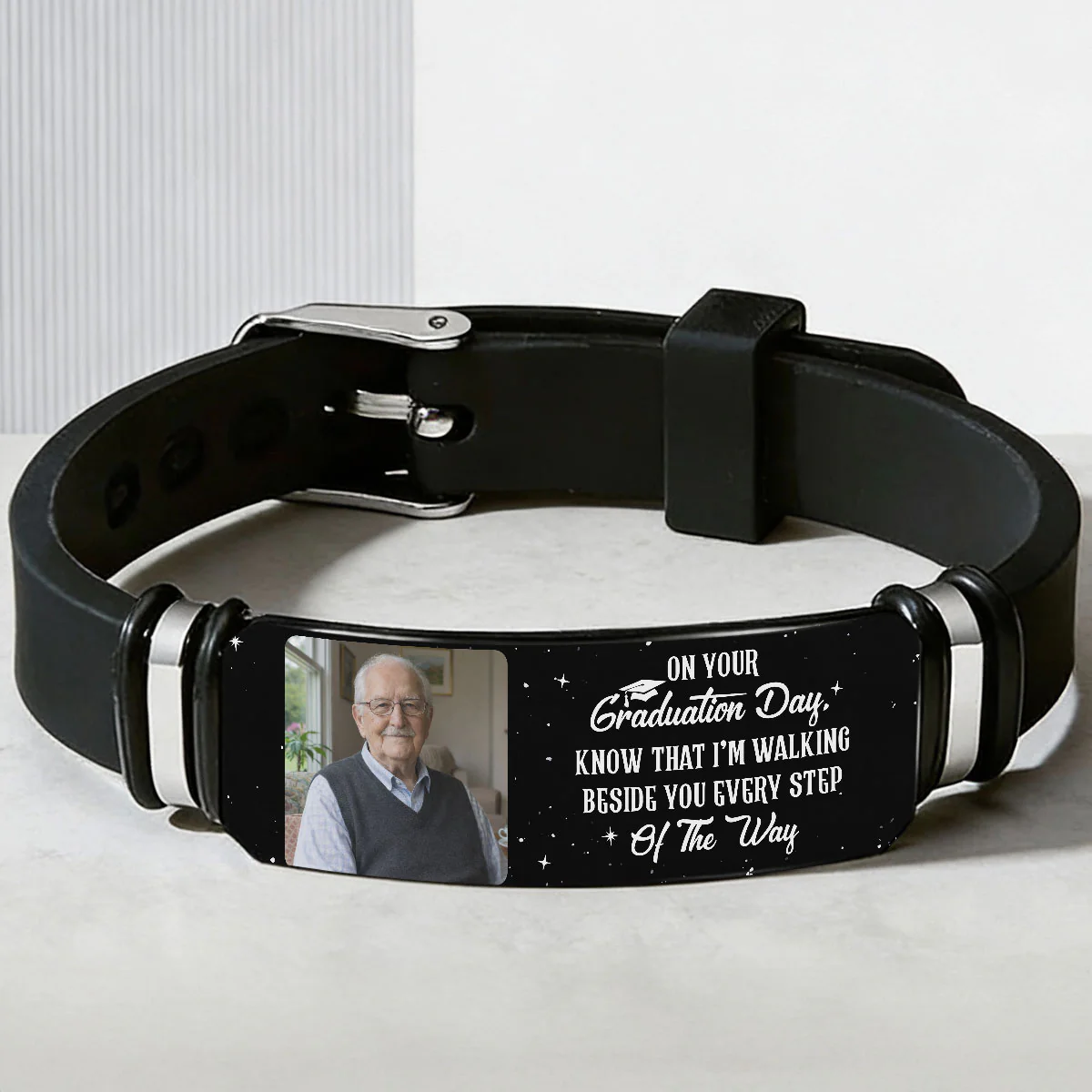 Know That I'm Walking Beside You Every Step Of The Way - Personalized Bracelet - Image 2